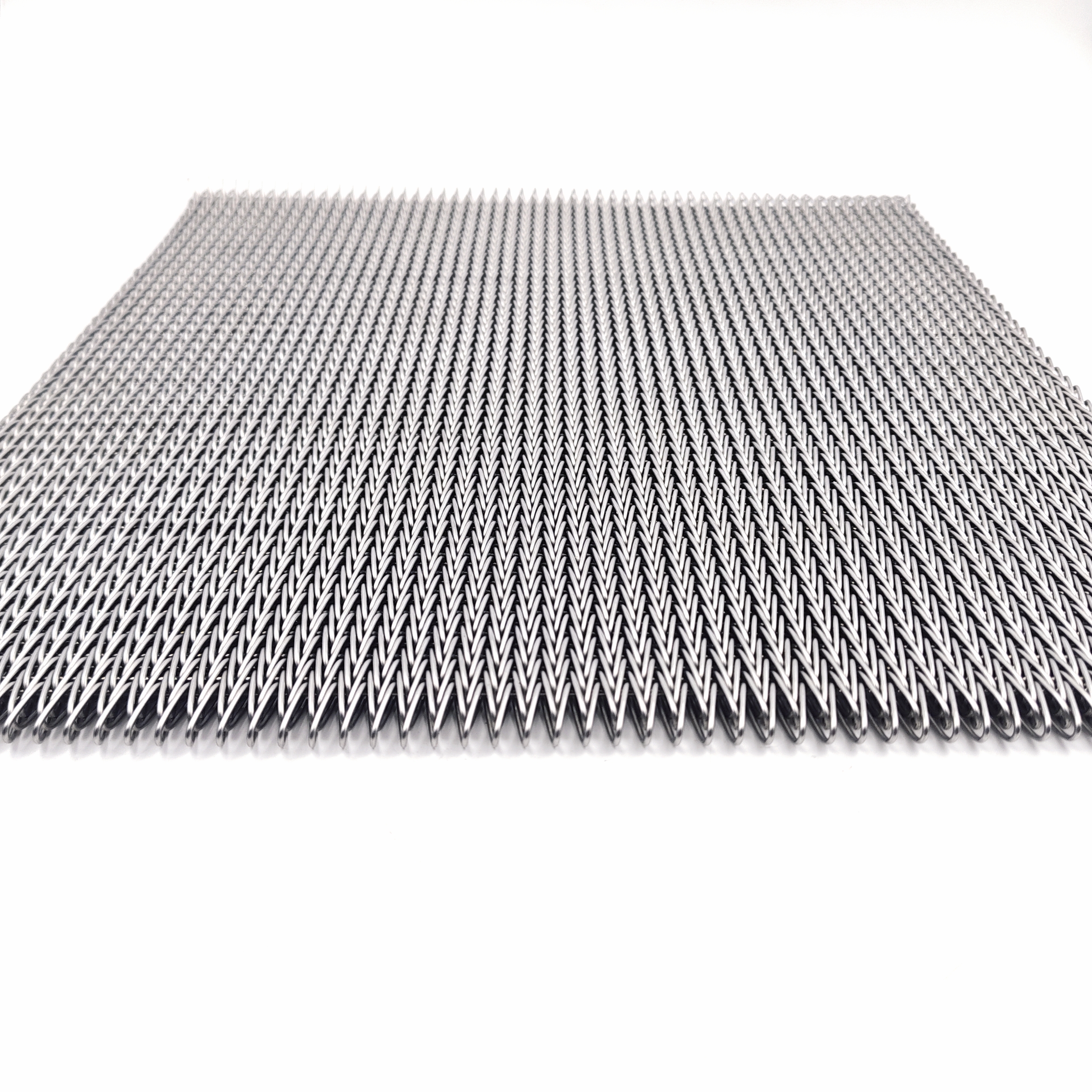 Compound weave belt herringbone surface close-up manufactured by YIYI Mesh Belt