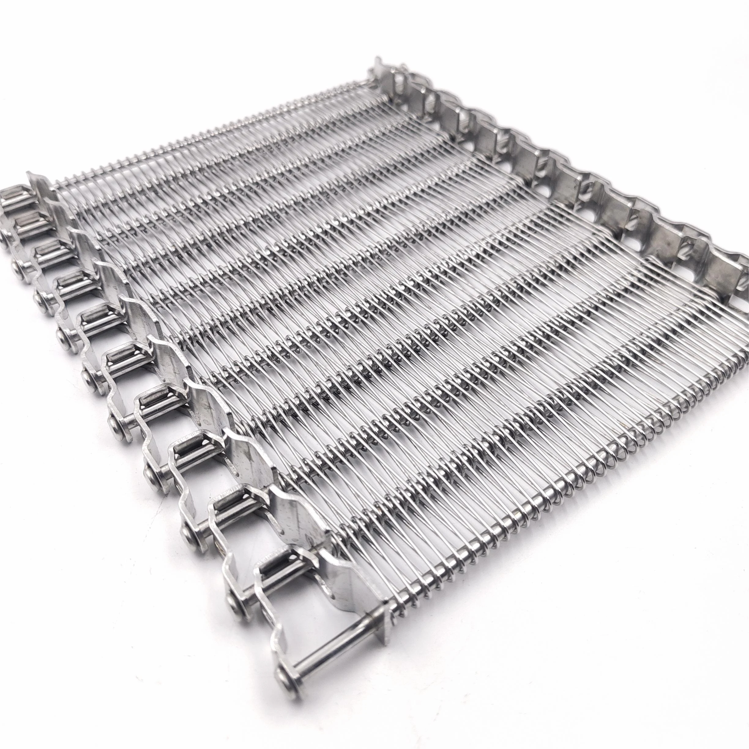 Spiral freezer belt mesh surface detail