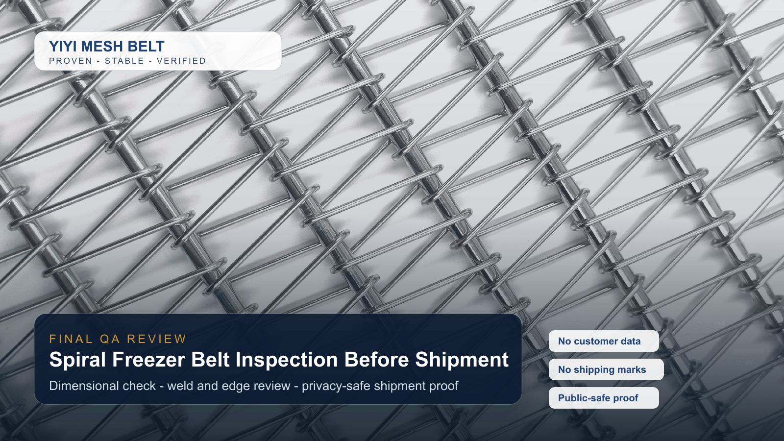 YIYI Mesh Belt final quality inspection before shipment